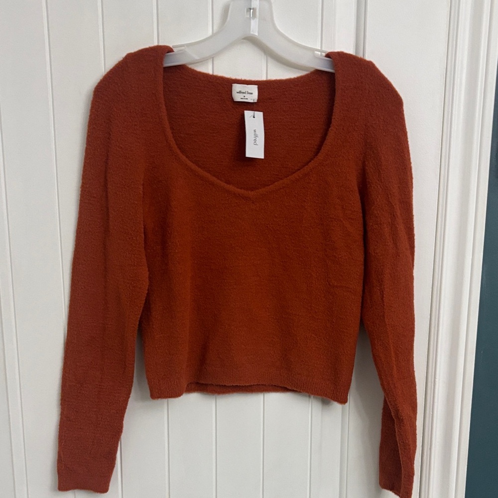 WILFRED FREE Hush Knit Copper Red Sweater BNWT